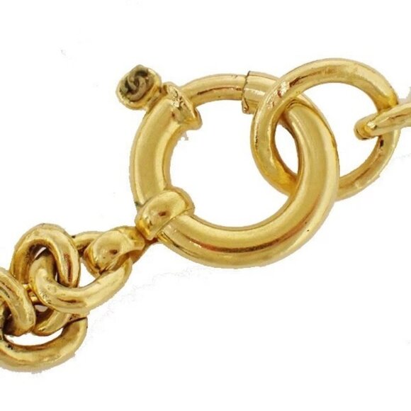 CHANEL Triple CC Chain Pendant Necklace 94A Gold Accessory Vinatge 636RJ025 - Picture 7 of 9